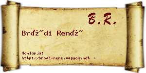 Bródi René névjegykártya